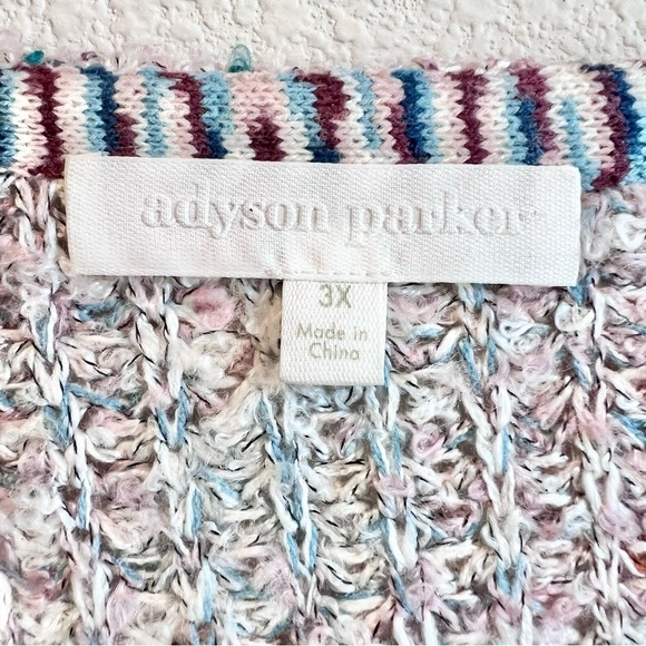 Adyson Parker Womens Marled V Neck Pullover Sweater Plus Size 3X EUC Soft Cozy - Picture 4 of 11